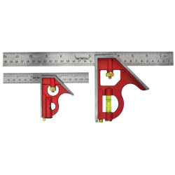 Faithfull FAICS300TP Combination Square Twin Pack 150mm (6in) &amp; 300mm (12in)