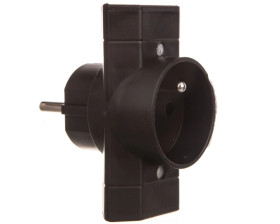 Rozgałęźnik wtyczkowy 1-gniazdo z/u + 2-gniazda b/u EURO czarny R-21-2