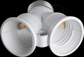 501010 E27 lamp holder to 2xE27, white