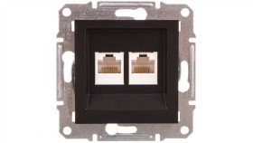 Asfora Gniazdo Komputerowe 2X Kat.5E Utp Bez Ramki Antracyt Eph4400171