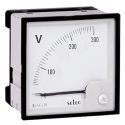 Woltomierz analogowy, 0-300V, 1 faza, 72x72mm AM-V-2-N-CE