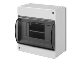 Rozdzielnica natynkowa 6 modułowa 1x6M drzwi transparentne IP30 MINI S6 2306-11 ELEKTRO-PLAST NASIELSK