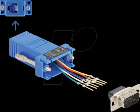 67075 Adapter D-Sub 9 Pin plug > RJ12 jack Mounting kit, blue