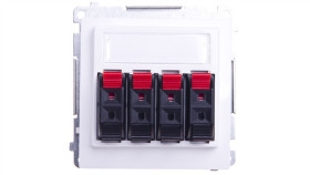 Simon Basic Gniazdo Głośnikowe Poczwórne Z Polem Opisowym Białe Bmgl34.01/11