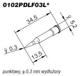 GROT ERSA 0,3mm, punktowy wydłużony 0102PDLF03L