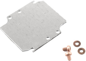 Mounting plate, steel, (L x W x H) 69 x 64 x 2 mm, natural, for 1590Z62/1590Z100, 1590Z100PL