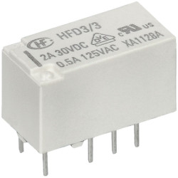 Hongfa HFD3/003 PCB Signal Relay 3V DC Coil DPDT 2A