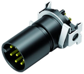 Panel plug, M12, 8 pole, SMD, screw locking, straight, 09 0381 601 08