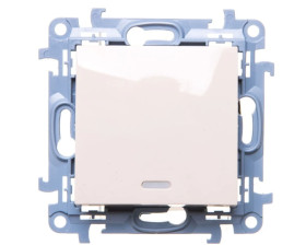 Simon 10 Przycisk pojedynczy z podświetleniem LED kremowy CP1L.01/41