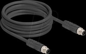 80517 M12 Cable L-coded 4 pin male to male PUR suitable for drag chain