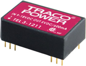 DC converter, 36-75 VDC, 3 W, 1 output, 12 VDC, 81 % efficiency, TEL 3-4812