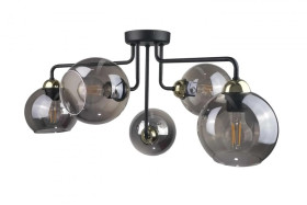Lampa sufitowa nowoczesna 5xE27 COSMO BLACK/GOLD