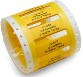 Shrink sleeve marker, 2:1, inside Ø 38.1 mm/19 mm, (L) 50 mm, inscribable, yellow, EC6692-000