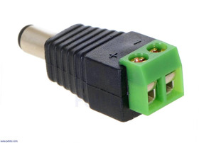 Pololu DC Barrel Plug to 2-Pin Terminal Block Adapter