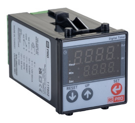 Timer Relay Montaż na panelu 100 → 240V ac SPDT 5-stykowy RS PRO SPDT 0.16 → 99.59h 13 funkcyjny