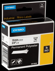 18484 DYMO IND polyester, 19 mm, black/white