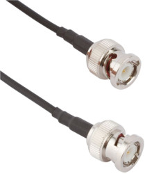 Coaxial cable, BNC plug (straight) to BNC plug (straight), 50 Ω, LMR 100, grommet black, 457 mm, 115101-30-18.00