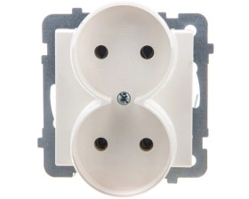 SONATA Gniazdo podwójne b/u ecru GP-2RR/m/27
