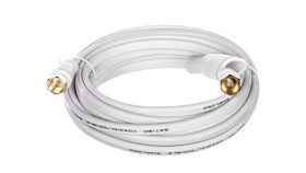 Przewód Antenowy Satelitarny Płaski F 5M Biały 67296