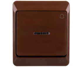 Hermes Przycisk dzwonek mechanizm z pełną obudową brązowy IP44 przycisk 1x ŁNT-1D+n 0347-06