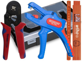 Zaciskarka do tulejek 0,25-10mm2 / ściagacz izolacji weicon 0,2-16mm2 / miara WIHA / LBOXX6 ZESTAW WALIZKOWY ENERGOTYTAN