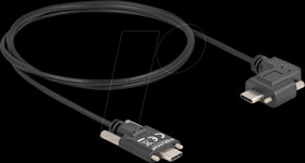 80956 USB 2.0 cable, C plug with screws, 90° left/right, 1 m