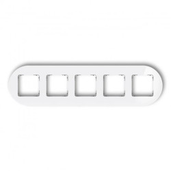 ICON Ramka uniwersalna pięciokrotna okrągła - efekt szkła (ramka: biała spód: grafitowy mat) 0-28-IRSO-5