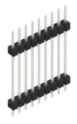 Pin header, 9 pole, pitch 2.54 mm, straight, black, SL52239Z