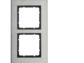 BERKER B.7 Ramka 2 podwójna pionowa stal szlachetna/antracyt mat 10123606 HAGER