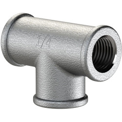 T connector, 25 bar, malleable cast iron, hot-dip galvanized, for pipe systems, 112960