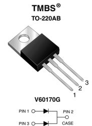 V60170G-M3 Dual High-Voltage Trench MOS Barrier Schottky Rectifier Ultra Low VF = 0.50 V at IF = 5 A