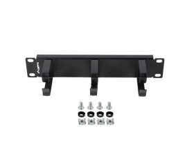 Organizer kabli 10 1U Z 5 metalowymi uchwytami TYP B czarny AK-1702-B