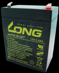 WP 2.9-12T Maintenance-free rechargeable lead-fleece battery, 2.9 Ah, 12 V