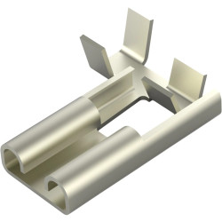 Uninsulated flat plug sleeve, 6.35 x 0.81 mm, 0.5 to 1.5 mm², AWG 20 to 15, steel, nickel-plated, 280050-3