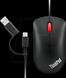 4Y51D20850 Mouse, wired, USB, black
