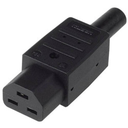 Bachmann 918.171 IEC Connector Socket 2 Pins 16 A Black 1pc