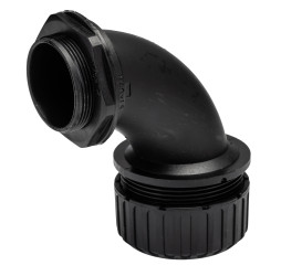 Łącznik do kanałów kablowych Adaptaflex gwint M40 40mm Kolanko 90° Nylon 66 IP65 Czarny