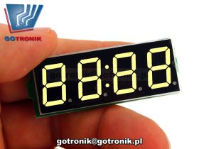 3w1 woltomierz + zegarek + termometr LED żółty