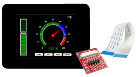 Kolorowy wyświetlacz LCD 3.2cal Transmisywny TFT 240 x 320pikseli LED Backlight Magistrala szeregowa I/F Tak 4D Systems
