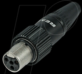 RT5FCT-B TINY xlr cable socket, 5-pin, screw locking