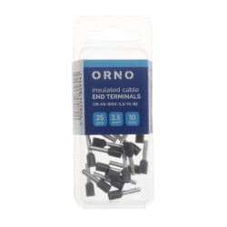 Tulejka miedziana izolowana przekrój do 2.5mm2 dł.10mm, blister 25szt.