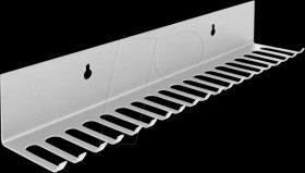 66888 Cable organiser, 318 x 65 mm, for wall mounting, grey