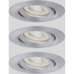 Paulmann 92975 Nova Mini LED Recessed Light Set 3-Piece EasyDim Aluminium