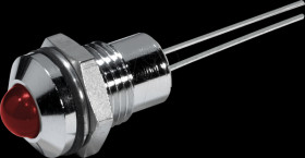 19060003 LED signal light, flashing red, 3.5-13 VDC, Ø8 mm, 80 mcd