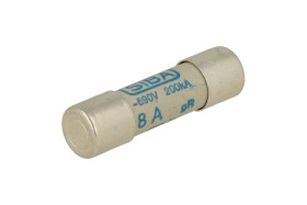 Bezpiecznik; topikowy; ceramiczny; 5017906.8; 8A; super szybki (gR); 690V AC; fi 10x38mm; do gniazda; Siba; RoHS