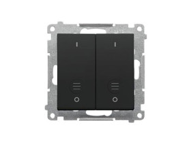 SIMON 55 Wyłącznik dwubiegunowy podwójny szybkozłącza czarny mat TW22A.01/149 KONTAKT SIMON