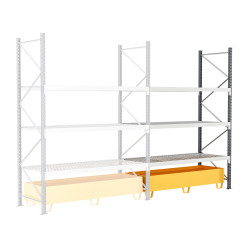 System półek, kolor RAL 7024, materiał: Blacha stalowa galwanizowana x 2500mm, Manorga