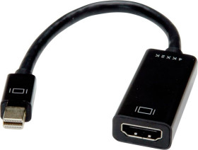 Value Mini DisplayPort / VGA adapter Złącze Mini DisplayPort, Gniazdo VGA 15pin 0.15 m czarny 12.99.3143 Kabel DisplayPo