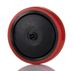 Kółko do wózka, Lite, Poliuretan, Pomarańczowy, obc.: 150kg, śred.: 125mm, szer.: 30mm