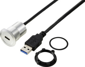 TRU COMPONENTS TC-13376308 Złącze męskie USB, 100 cm, 1 szt.